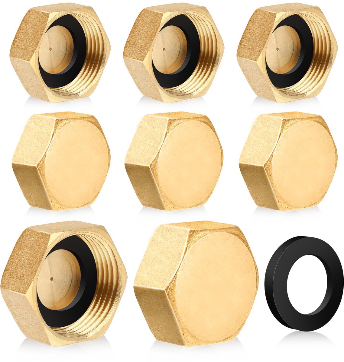 Dailygoods - 6 Stuks Messing Blanking Moeren Kap voor Waterleidingen - Universele Aansluitingen