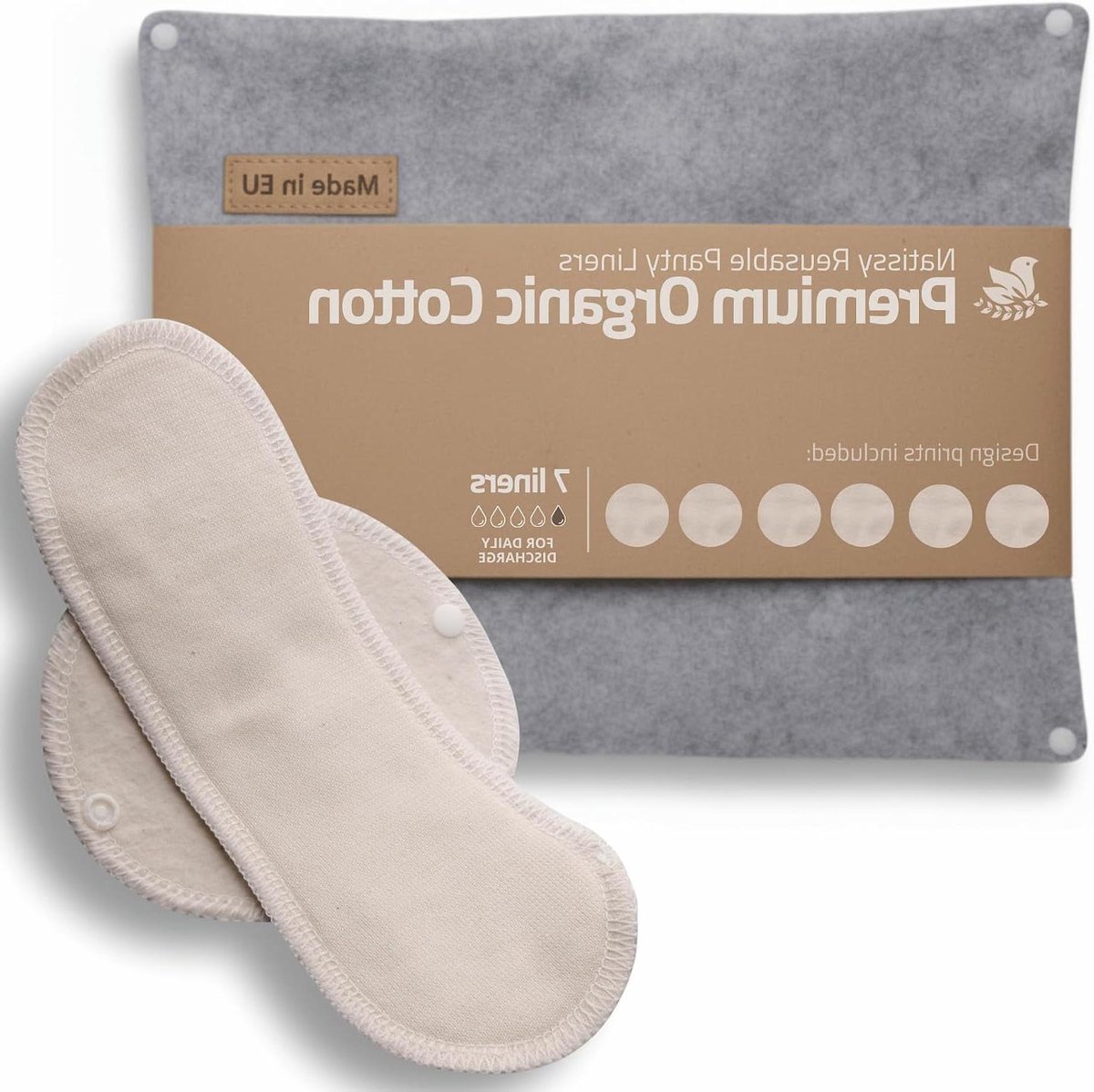 Herbruikbare Inlegkruisjes - Wasbare Pads - Dagelijkse Bescherming - Gecertificeerd Biologisch Katoen - 7 stuks - Meerdere Kleuren
