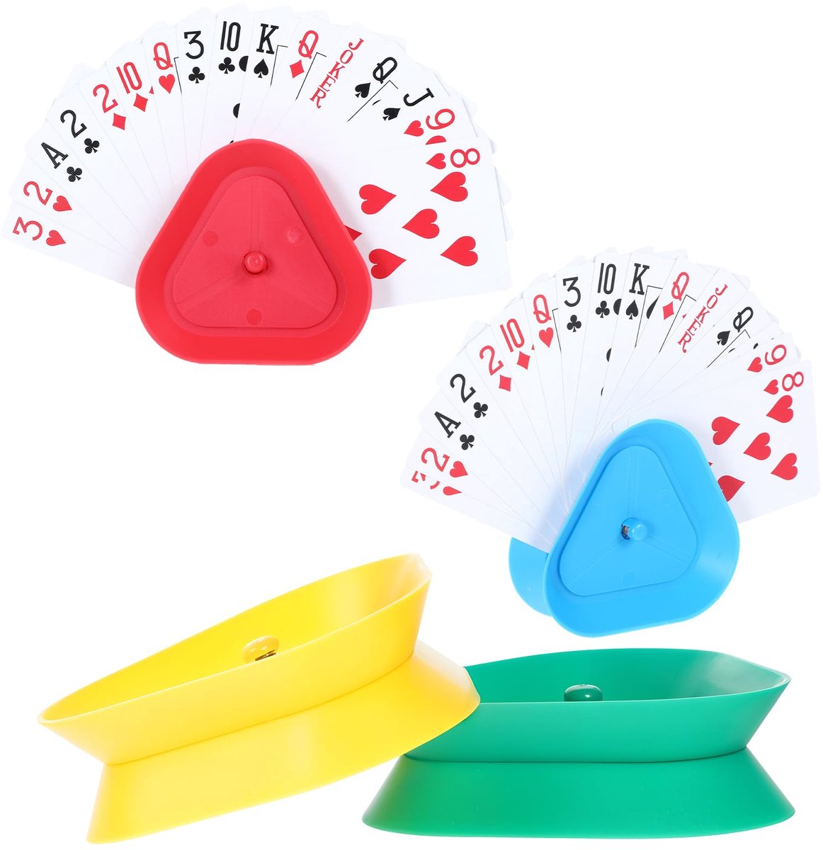 Dailygoods - Set van 4 Kleurrijke Kaarthouders voor Kinderen - Handenvrij en Veilig