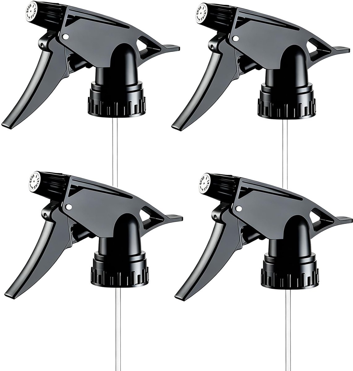 Dailygoods- Spuitflesmondstuk 4 Stuks - Verstelbare Spuitkop - Lekvrij - Geschikt voor 28/400 Flessen - Kunststof - Multifunctioneel