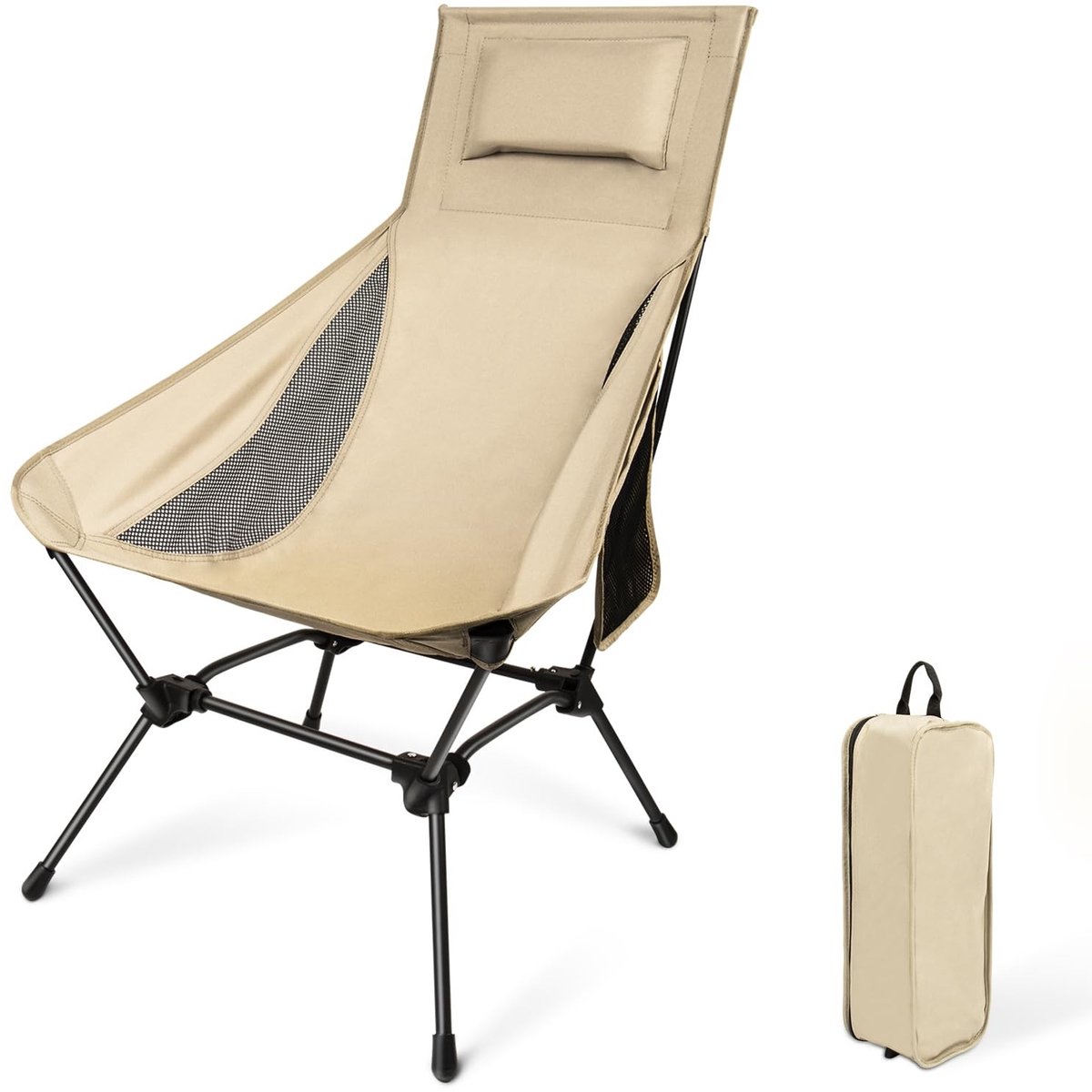 Dailygoods - Campingstoel met Hoge Rugleuning - Opvouwbaar en Lichtgewicht