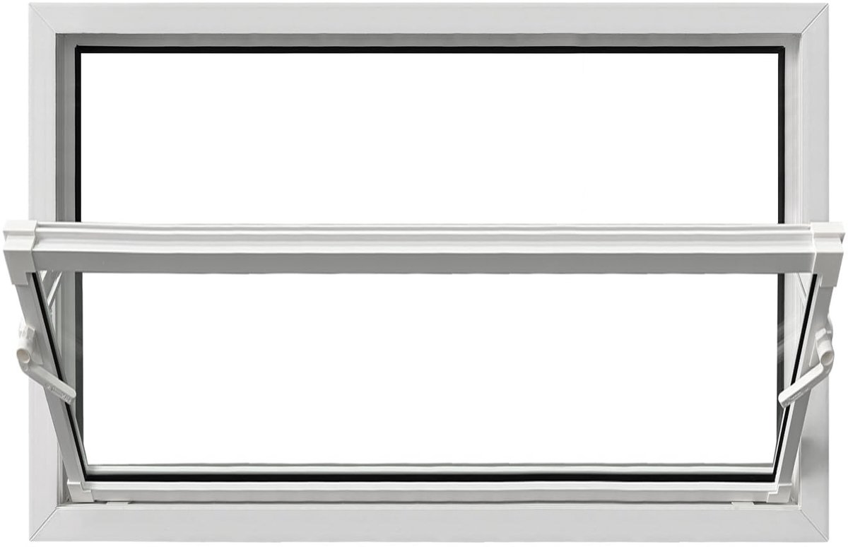 Dailygoods- Kellerraam 100 x 60 cm - PVC - 2-voudig beglazing - Kantelraam - Onderhoudsvrij - Ventilatie voor bijruimtes - Ventilatieraam