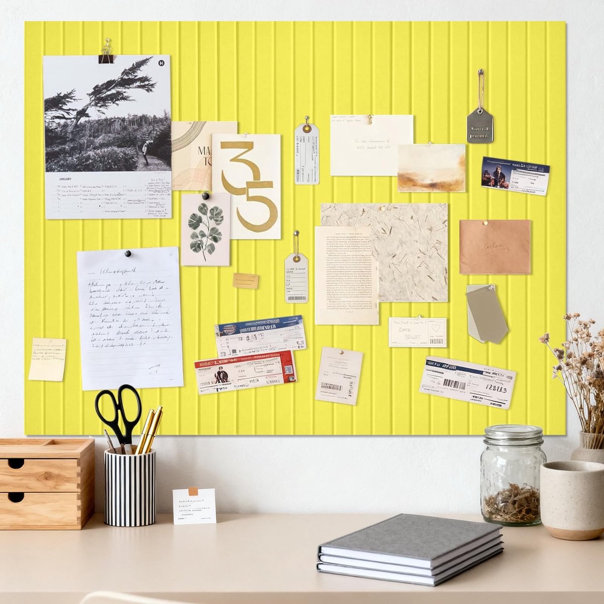 Dailygoods - Groot Vilten Prikbord 40x60cm - Zelfklevend Memobord voor Kantoor en Thuis