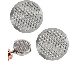 Dailygoods- Filterinzetstuk 54 mm - Roestvrijstalen Zeef - Set van 2 Stuks - Gelijkmatige Extractie - Geschikt voor Sage/Delonghi - Ultradun Ontwerp - Espressozeef