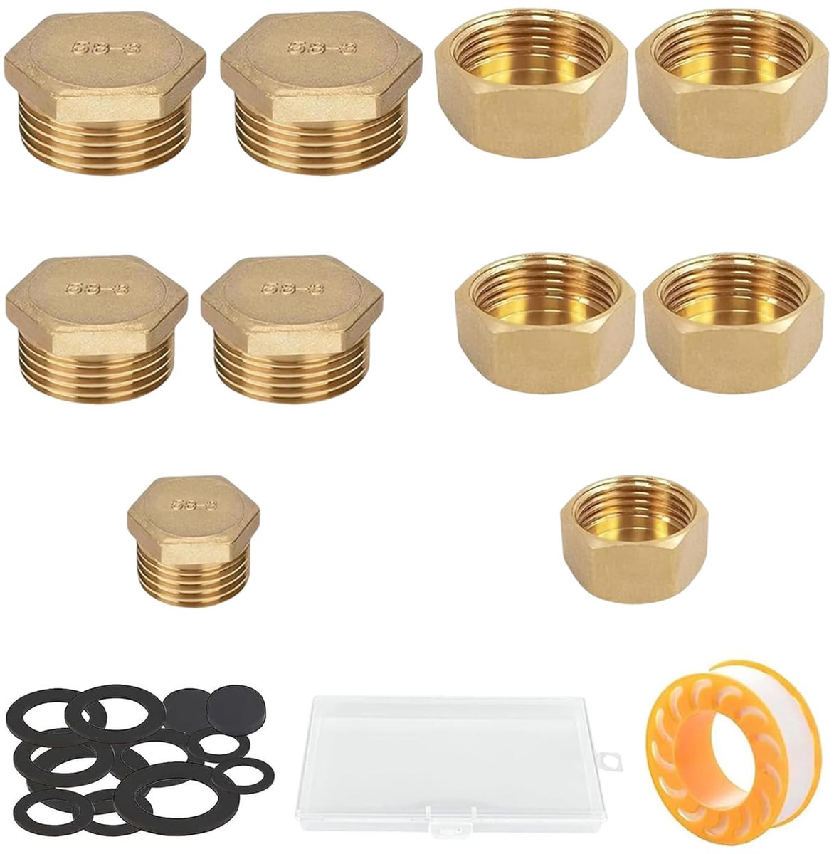 Dailygoods - 10 Stuks Blindstoppen Waterleiding - Messing Buiseindkappen