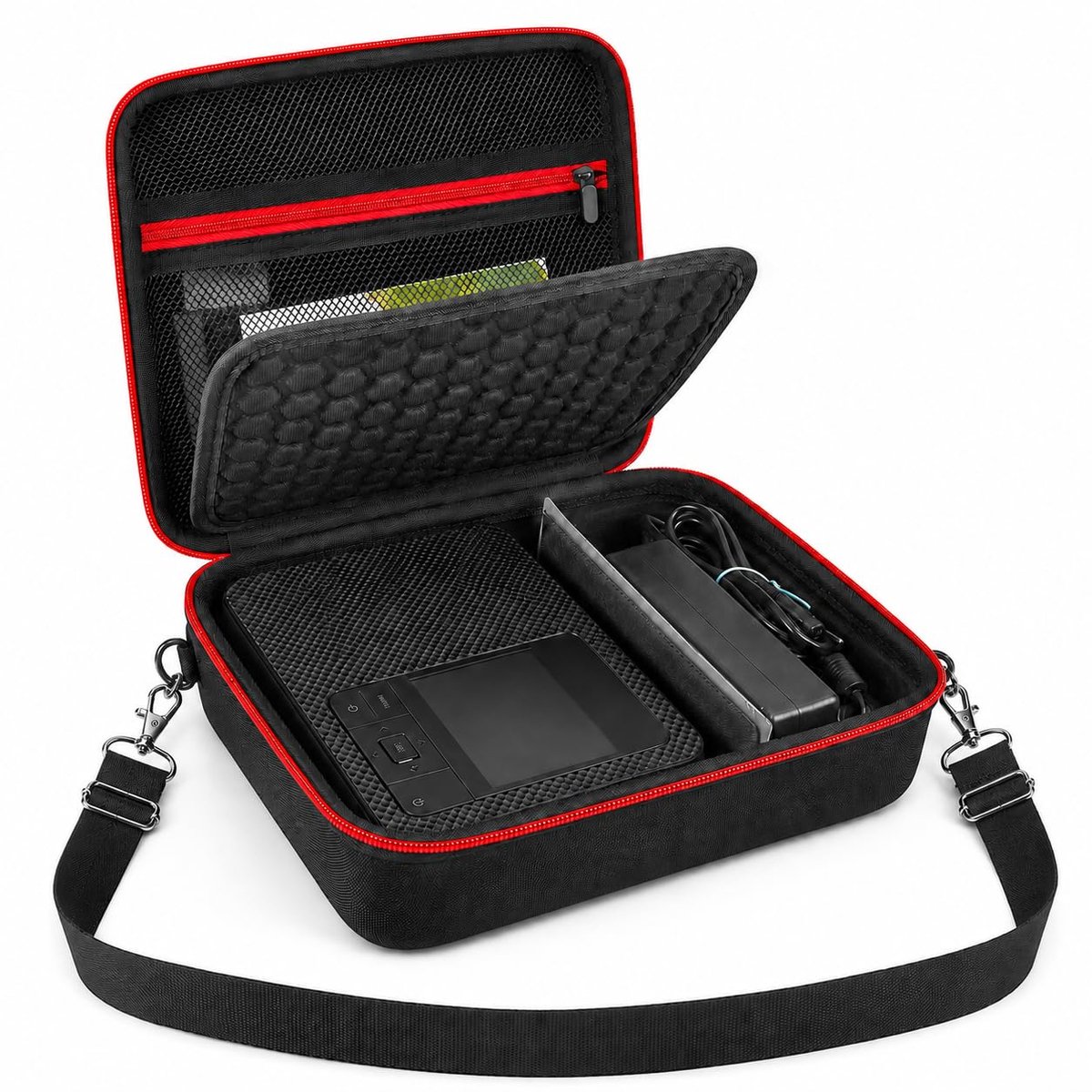 Dailygoods- Fotoprinter Tas - Harde Bescherming - Verstelbare Schouderriem - Voor Canon CP1500/CP1300/CP1200 - Inktcartridges - Accessoires Compartiment
