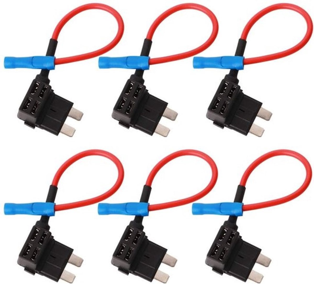 - Auto-zekeringtap - Extra schakeling - Eenvoudige installatie - Pack van 6 - Zekeringadapter - Veilig en betrouwbaar - Geschikt voor voertuigen - St...