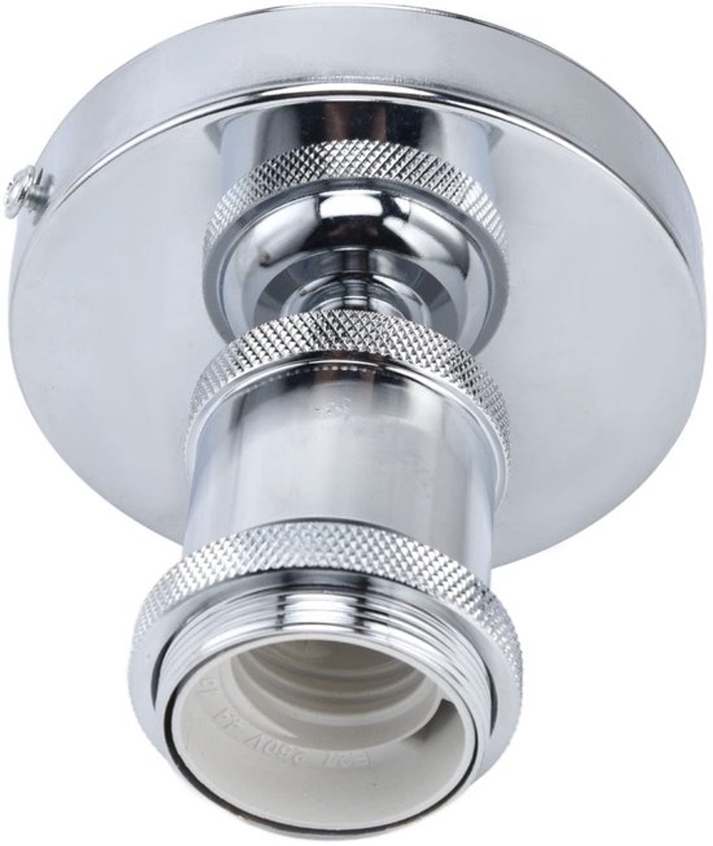 - E26 E27 Vintage Hanglamp - Industrieel - Veilig in gebruik - Zilver - Metalen Wandlamp - Geschikt voor Woonkamer - Vintage Look