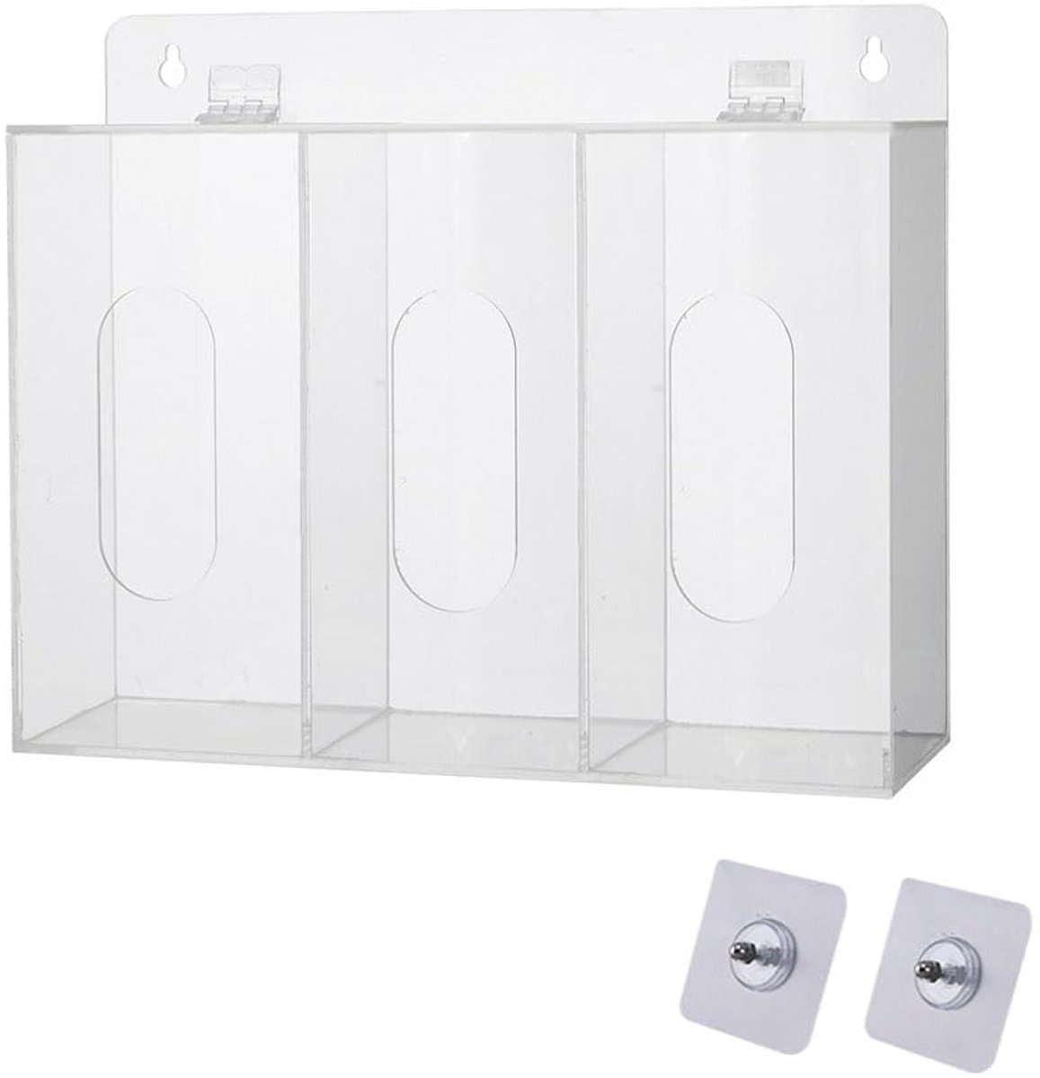 Dailygoods - Wandmontage Acryl Dispenser voor Mondmaskers en Handschoenen - Hygiënisch en Ruimtebesparend