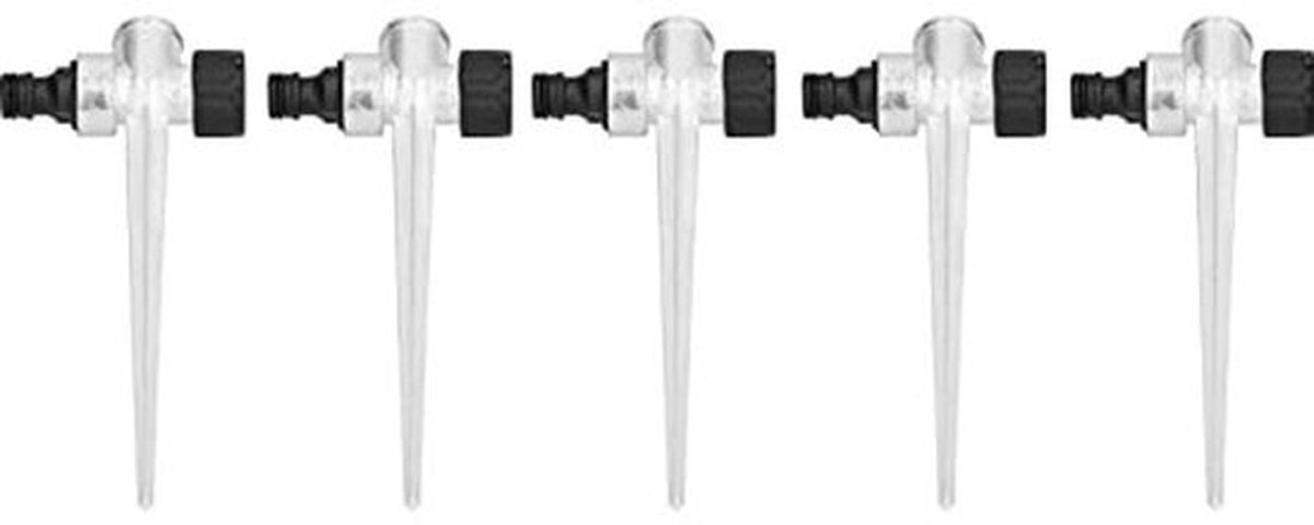 Grasberegeling Spike Set 5 Stuks - Zinklegering - Metalen Basis - 0,5 Inch Draad - Gazon Sprinkler Pin - Geschikt voor Irrigatie - Sproeierpin