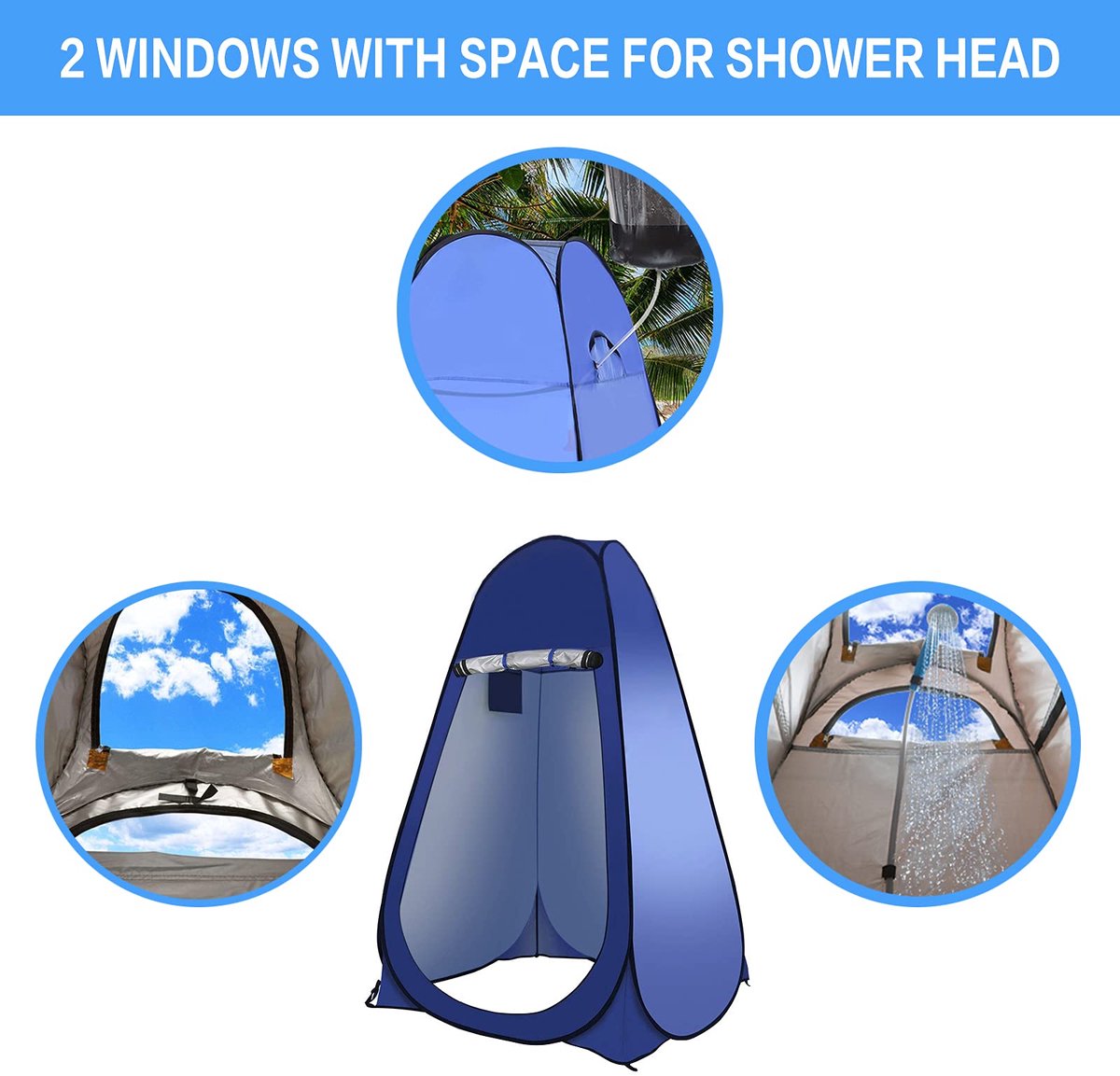 SnelShoppen - Instant pop-up douchetent - Draagbare inkijkbescherming - Ideaal voor kamperen, wandelen, strand, badkamer - Inclusief draagtas - Waterd