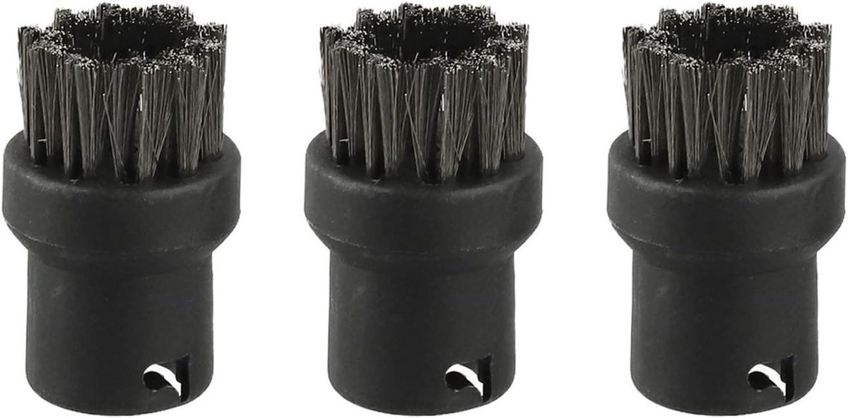 Draad Borstel Mondstukken - Stoomreiniger Accessoires - Moeilijke Plekken Reinigen - Roestvrij Staal - 3 Stuks - Zilverkleurig