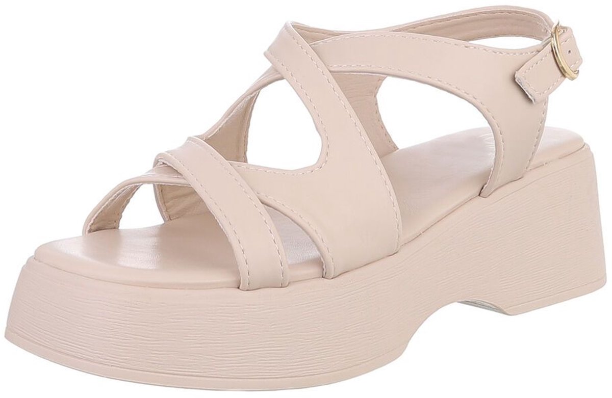 Sandaal - Plateauzool en gesp - Dames Mt:37