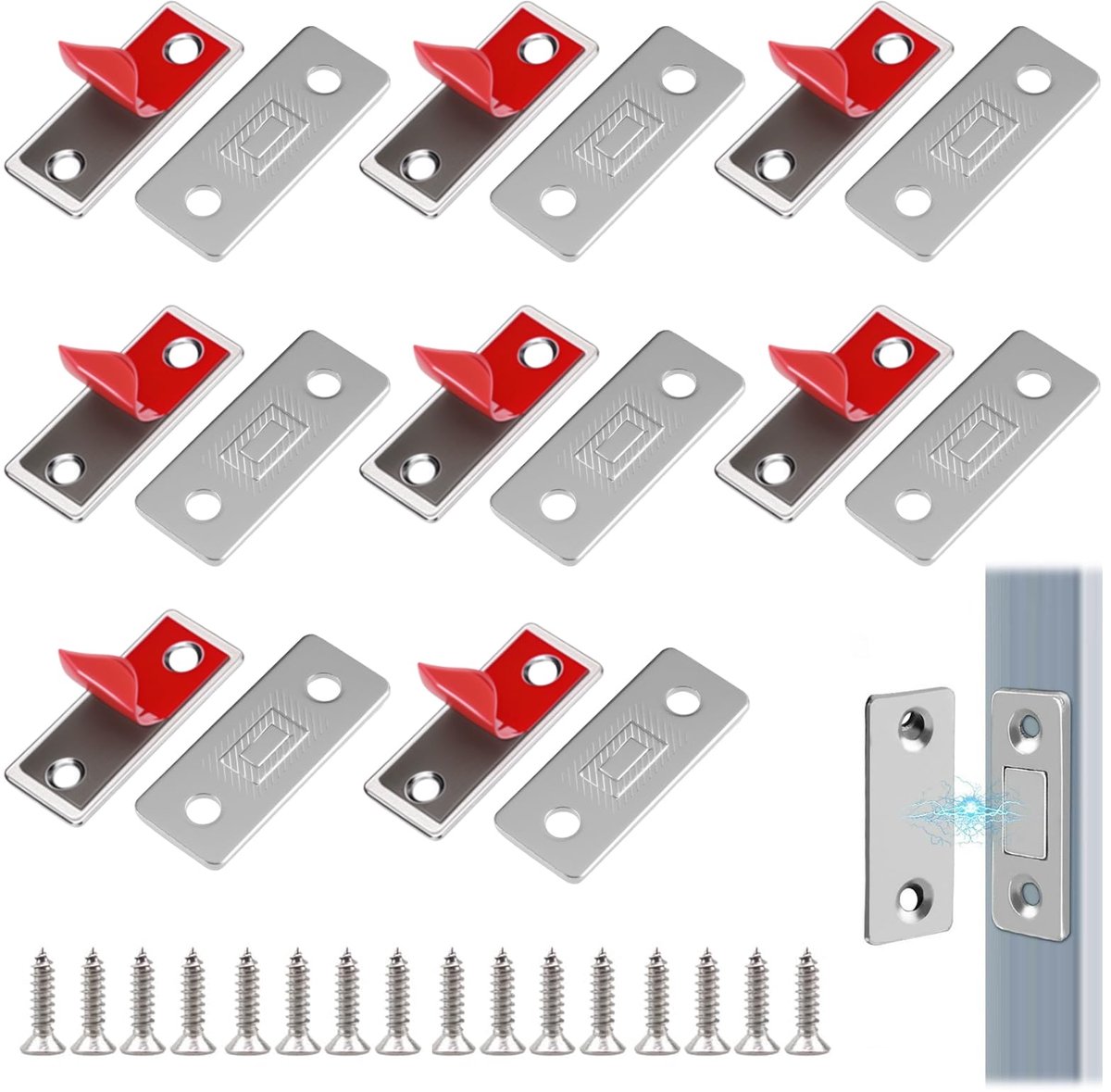 Dailygoods - 8 Stuks Magnetische Kliksluitingen voor Deuren en Lades