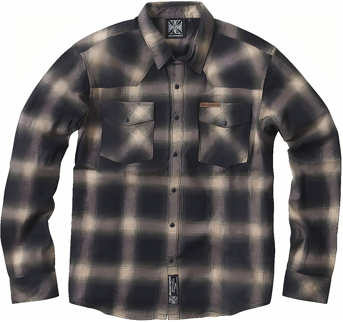 West Coast Choppers Outlaw Flannel Overhemd Met Lange Mouwen Zwart M Man