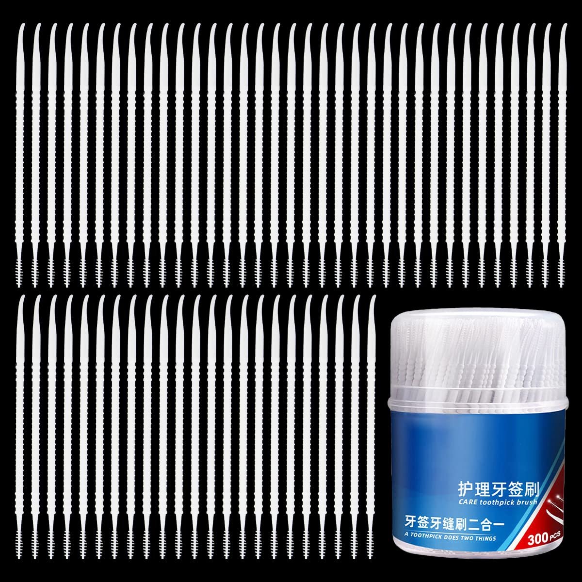 Dailygoods - 300 Stuks Interdentale Borstels met Dubbele Punt voor Tandenreiniging