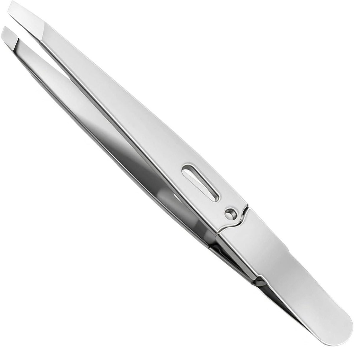 Pincet Roestvrij Staal - Epileerpincet Wenkbrauw - Precisie Ontharen - Nauwkeurige Schuine Punt - 10 x 10 mm - Zilver