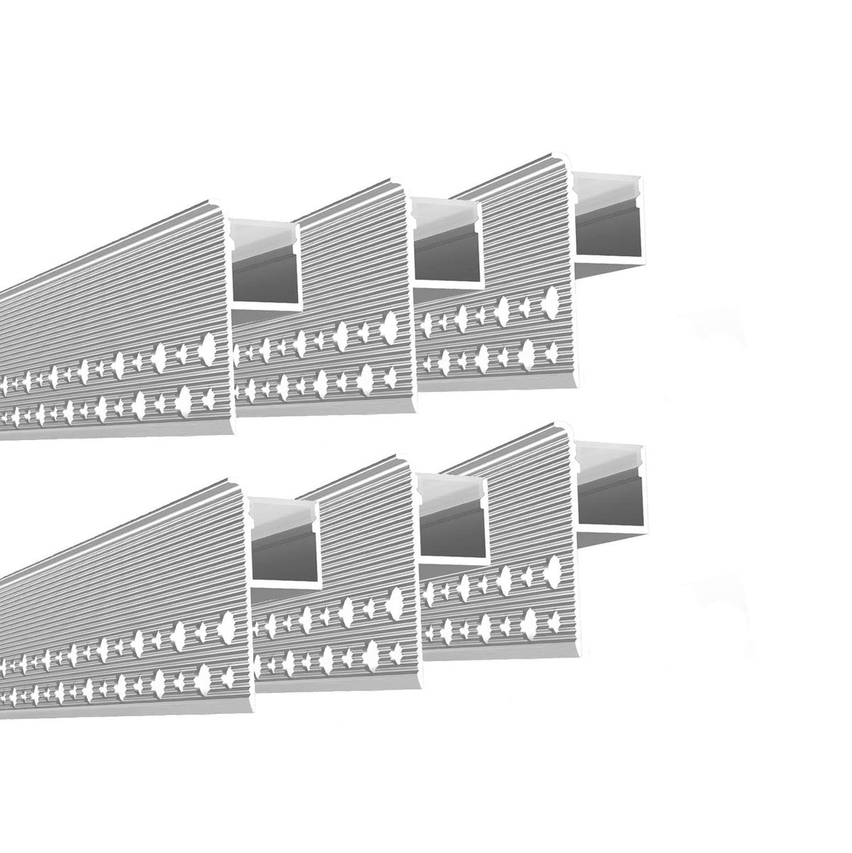 SnelShoppen - Besseto Led-profiel voor gipsplaat, 6 stuks, 1 m, aluminium profiel voor LED verlichting, wand- en plafondmontage, ideaal voor moderne i