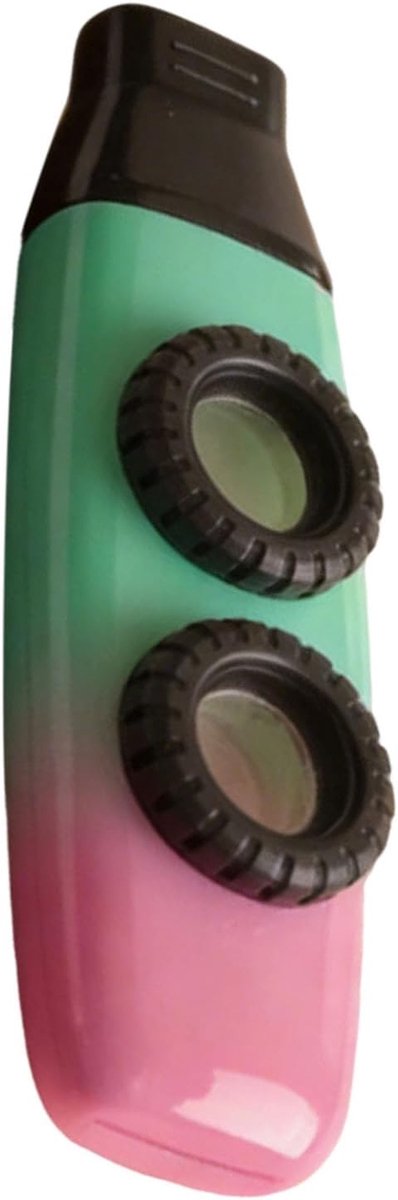 Kazoo Muziekinstrument - Mondharmonica Fluit - Muziek Maken - Verstelbare Dubbele Toon - 11.5 cm - Roze Groen Verloop