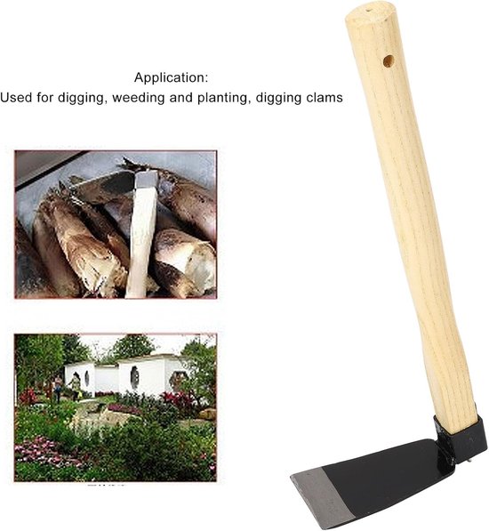 Tuinhaard met Houten Handvat - Schoffel Tuin - Onkruid Wieden - Dubbele Klinknagels - 40 x 17 cm - Niet gespecificeerd — afbeelding 4
