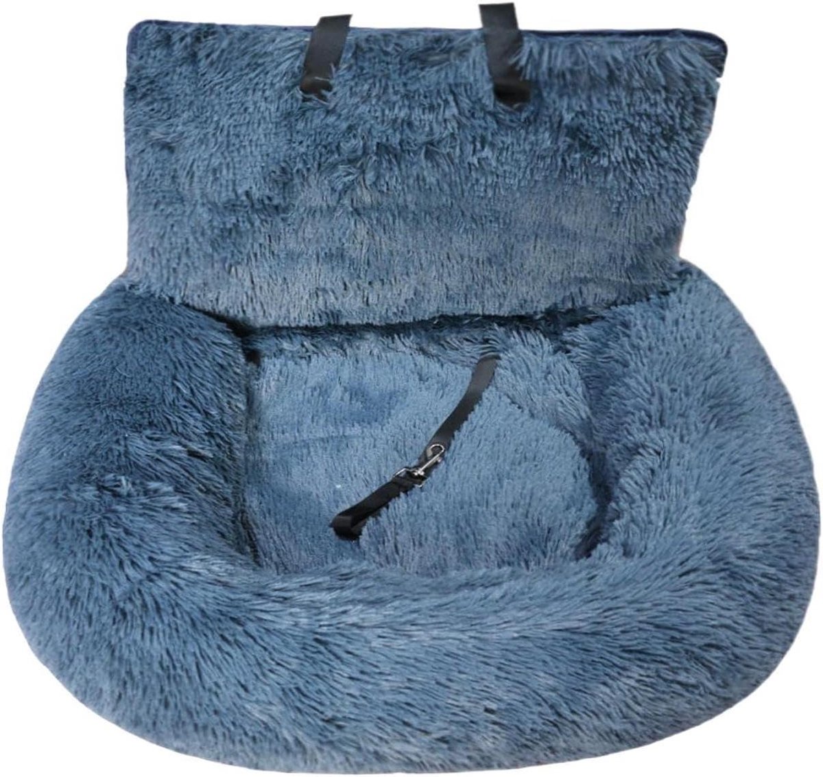 Autostoel Hond - Reisstoel Puppy - Veilig Reizen - Wasbaar Pluche Ontwerp - 60 x 60 cm - Donkergrijs