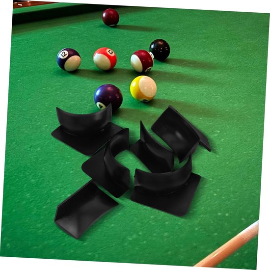 Kinder Pooltafel Accessoires - Biljart Onderdelen - Educatief Spel - Veilig Plastic Materiaal - 6 Stuks - Zwart van kinder — afbeelding 4