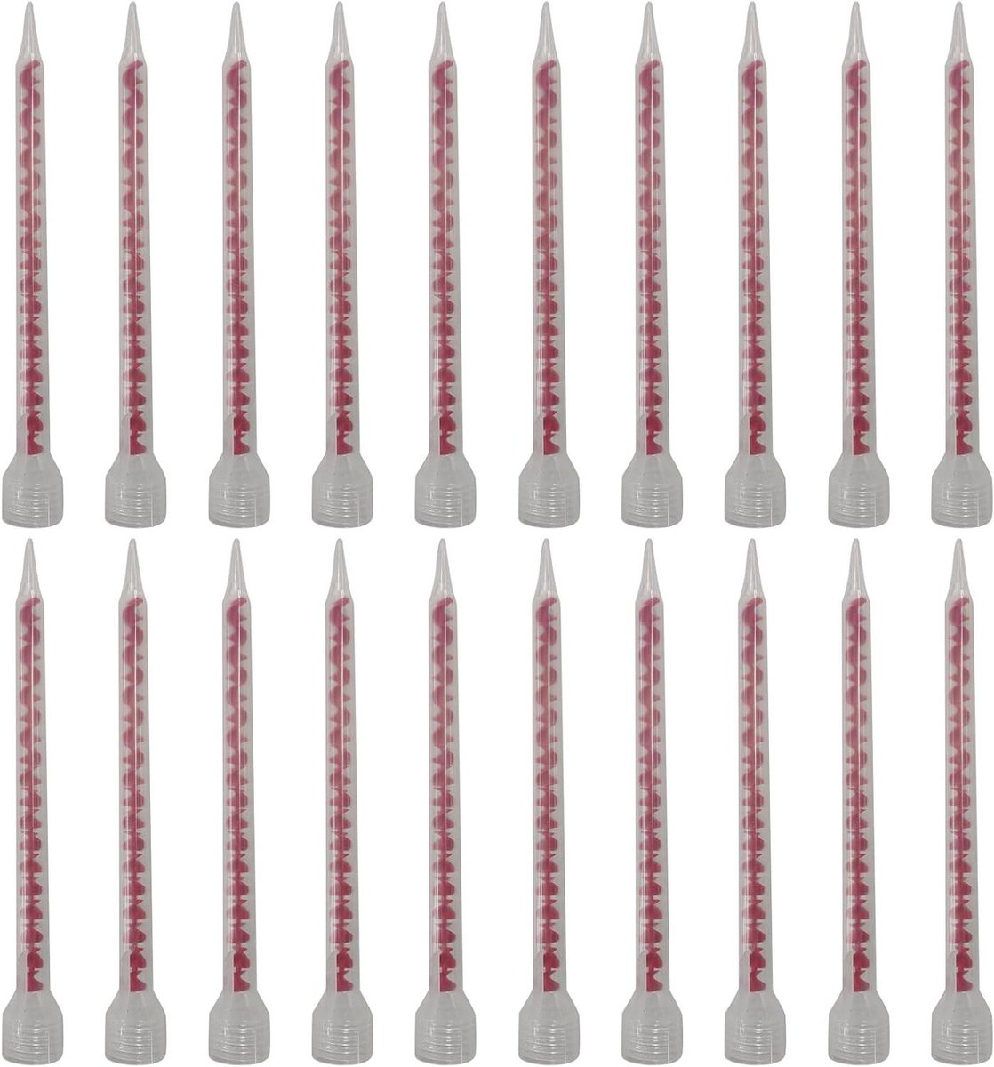 Mengmondstukken - Statische mixers - Mortel mengen - Homogene menging - 20 stuks - Wit