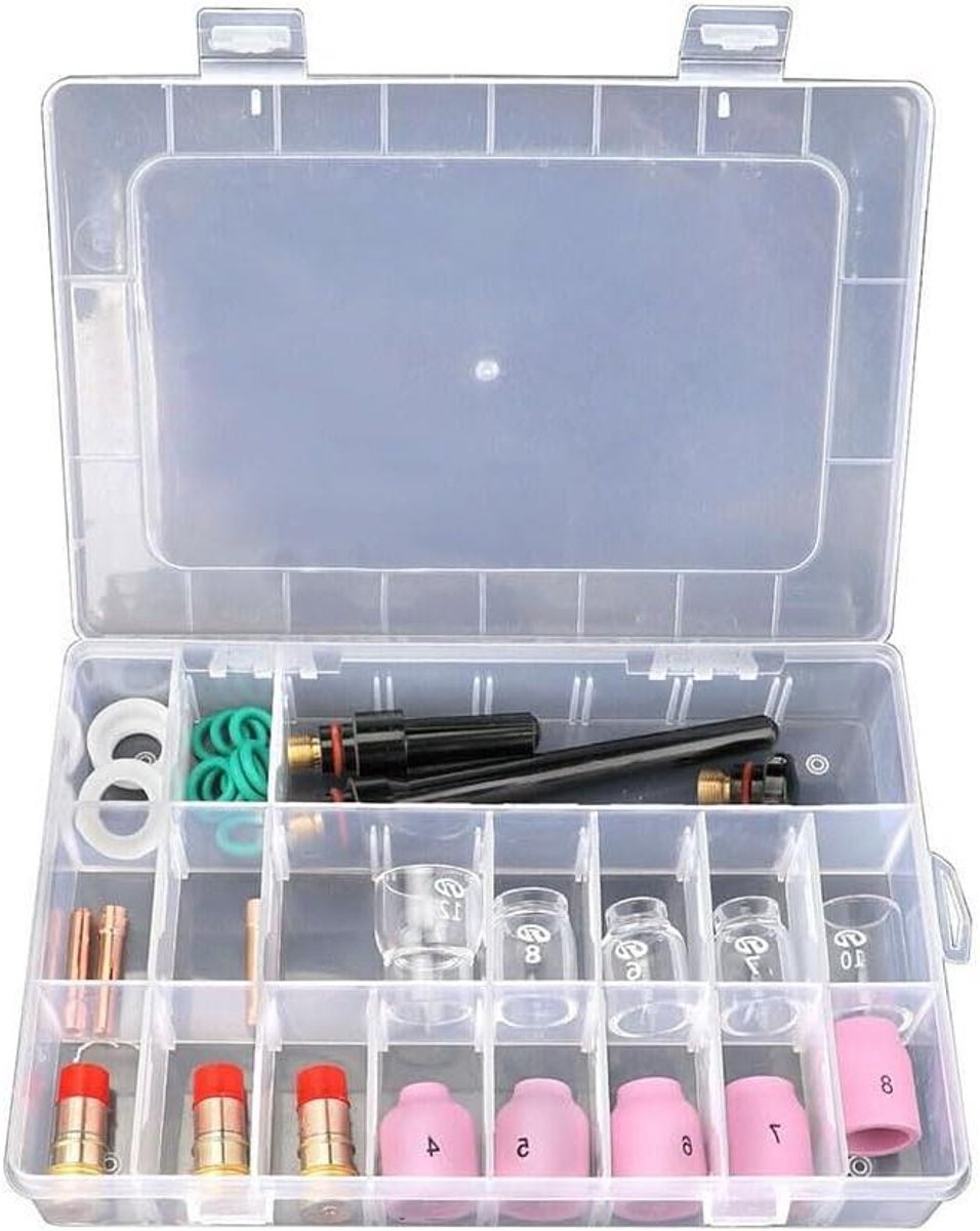 Gaslens Glasbekerset - Lasbrander Accessoires - Precisie Lassen - 31-delige Uitbreiding - Nr. 12 - Transparant