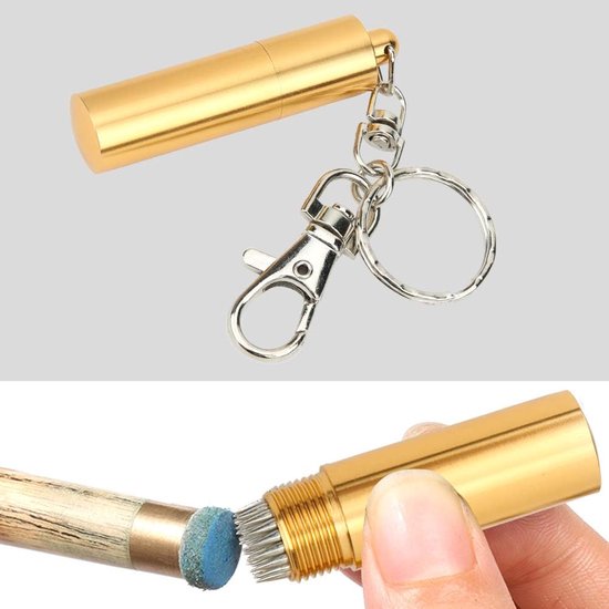 Poolkeu Tip Tool - Reparatieaccessoire Keu - Biljartspel Onderhoud - Roestvrijstalen Constructie - 23x05 Inch - Goud — afbeelding 4