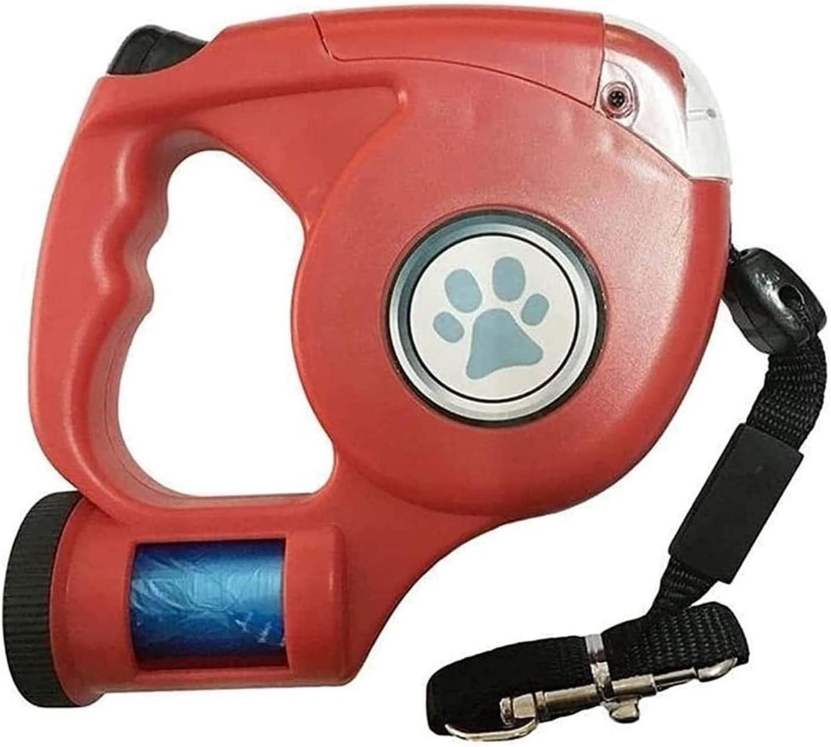 Intrekbare Hondenriem - Hondenlijn - Veilig Wandelen - Met LED-lamp - 5 meter - Rood