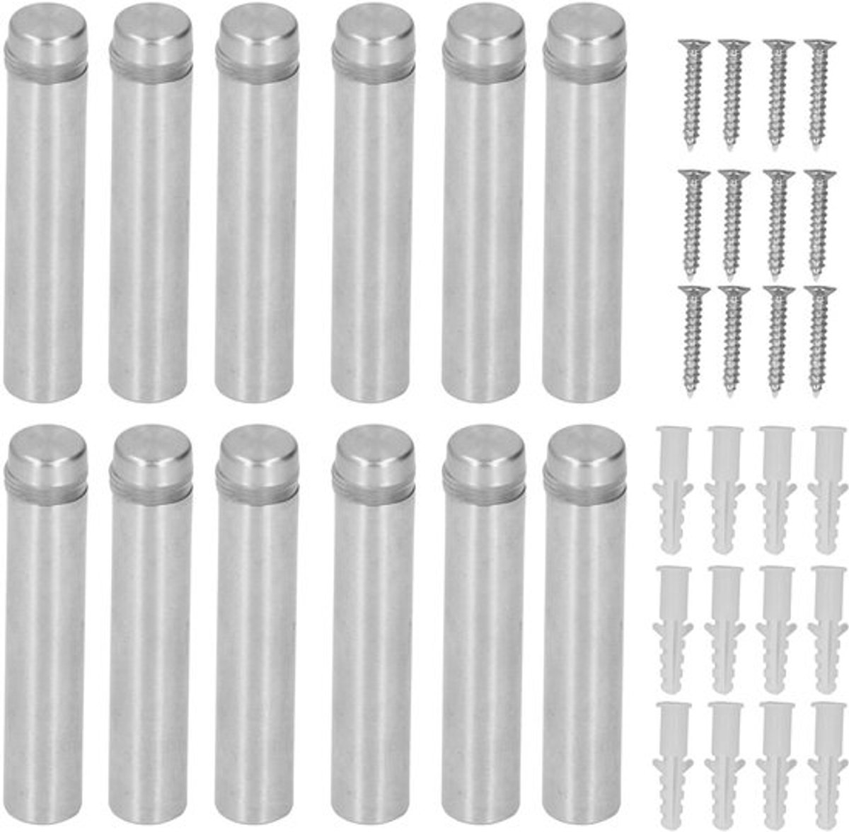 Schroefspijkers Aladdien, afstandhouders glas, 12x60mm, 12st