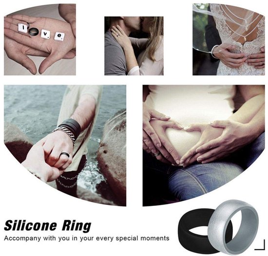 Siliconen Trouwring voor Mannen en Vrouwen Betaalbare Rubberen band, 7 stuks, 5 stuks en enkele stuks — afbeelding 5