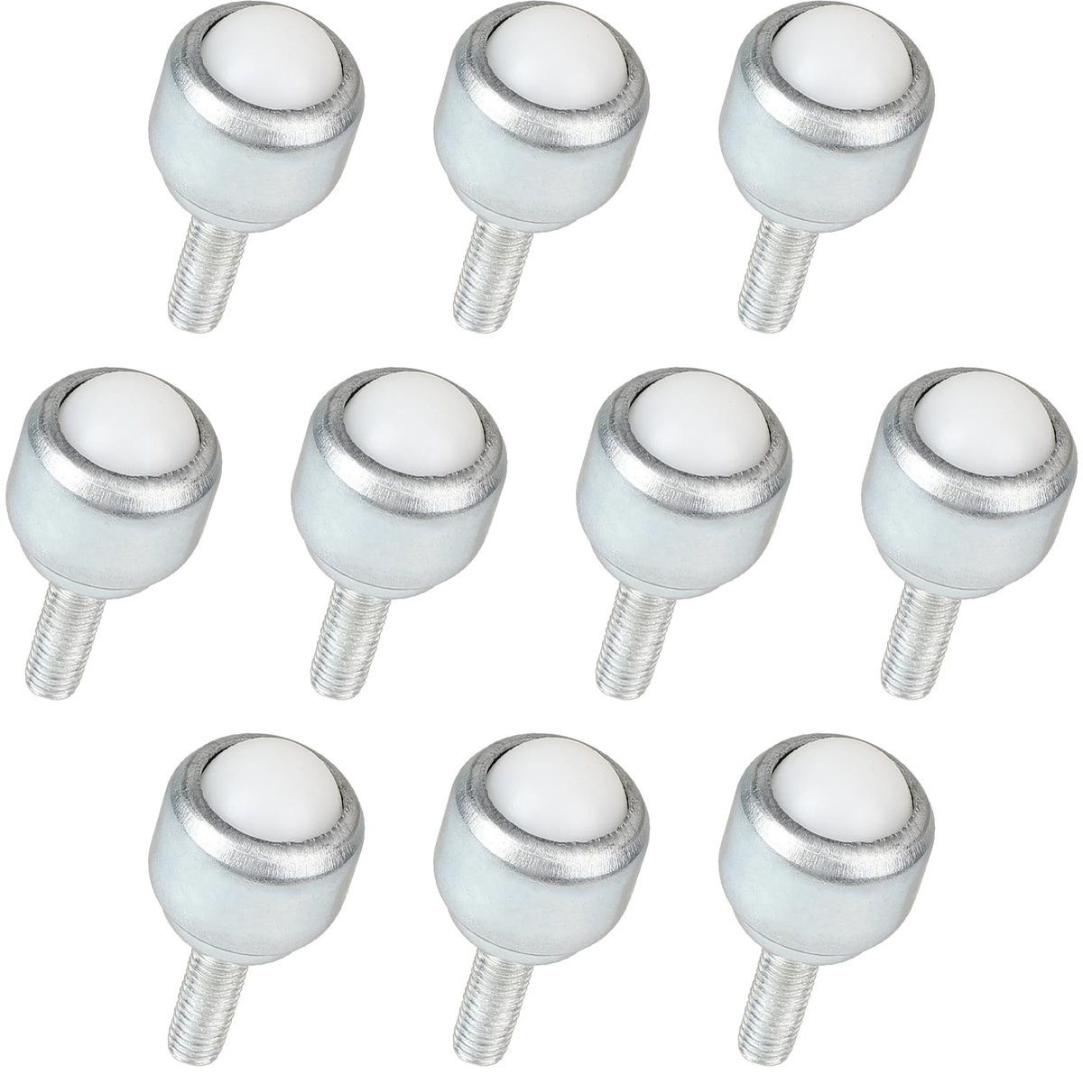Zwenkwielen met M5 schroefdraadstang 16,5 mm, kleine kogelwielen van nylon, wielen met 360° kogellagers, voor meubels, kasten, wagens