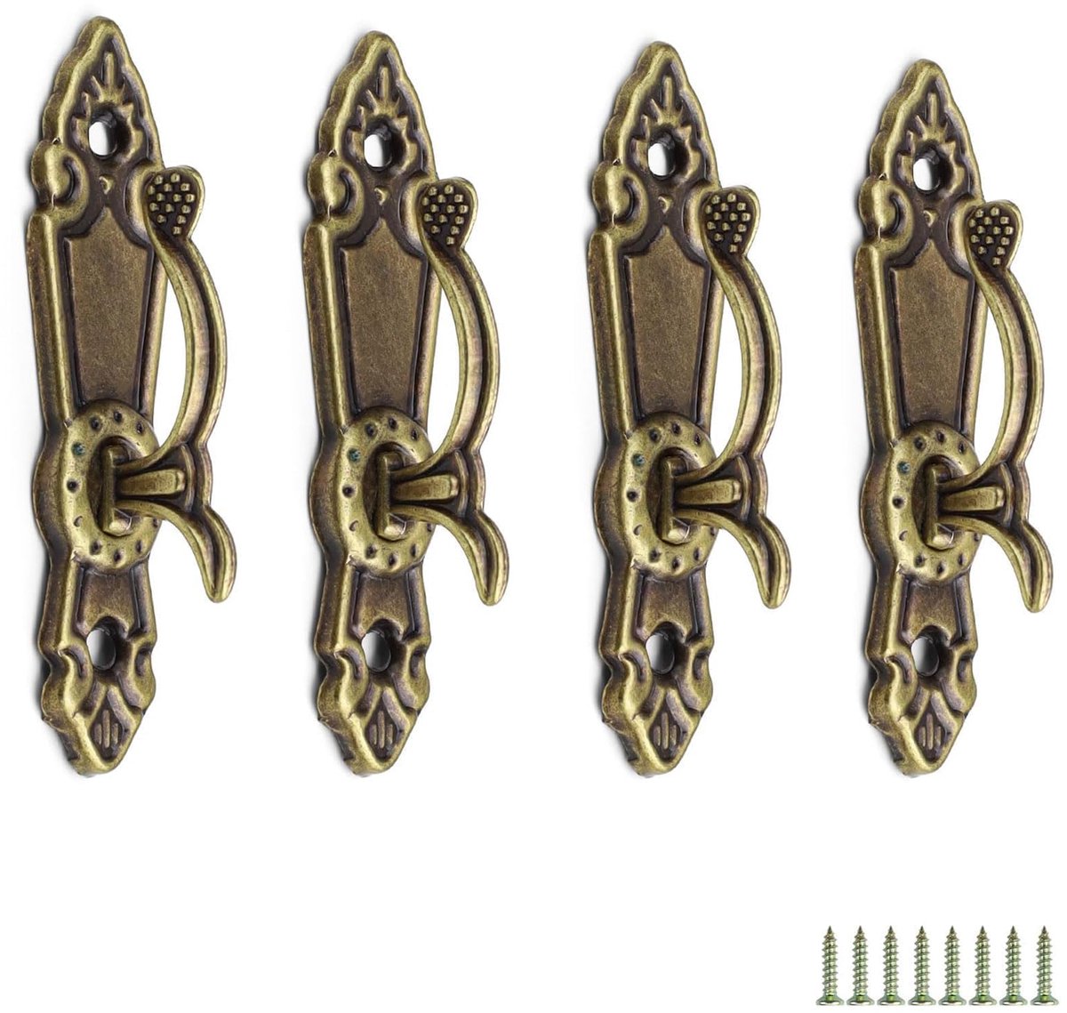 4 stuks haken voor gordijnen, zinklegering, retro gordijn met schroeven, voor wandgordijnen, raamgordijnen, handdoek, tas 0XBIT