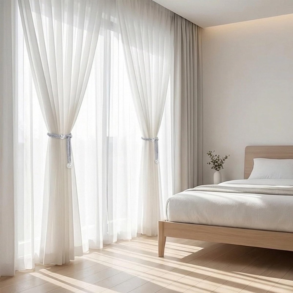Gordijnhouders voor gordijnen, gordijnhouders met parelgordijngesp, koordhouder, verstelbare gordijnhouder voor gordijnen, houder, gordijnhouder voor thuis, kantoor, hotel, raam