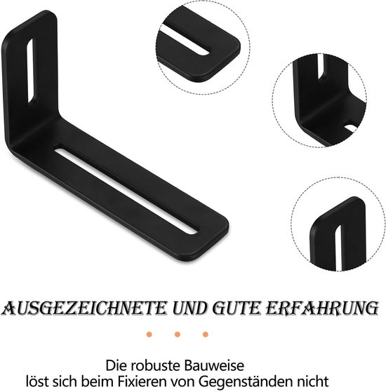 hoekhouders met 2 lange sleuven, 6 stuks L-vormige hoekhoeken voor meubels, hoekhouder, verstelbaar tot 90 graden, rechthoekige hoek, (101 + 60) x 30 mm/dikte 3 mm — afbeelding 5