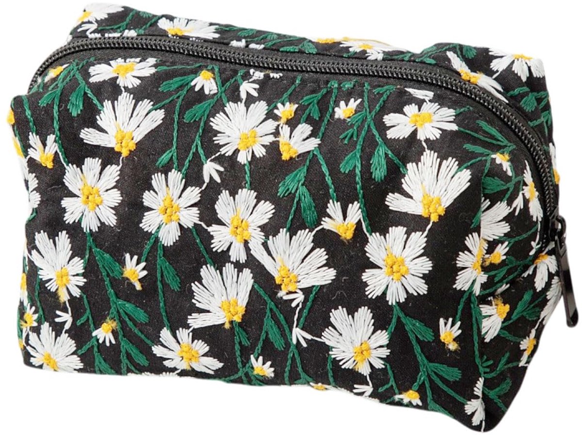 Make-uptas voor dames, make-uptas, kleine make-uptas, organizer voor op reis, cadeau, madeliefje, make-uptas