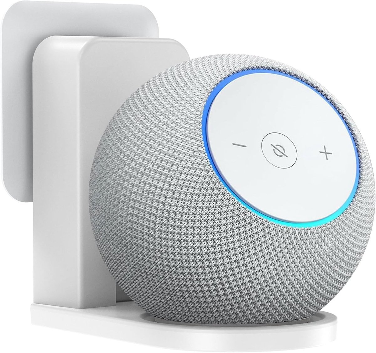 Muurbeugel voor Smart Speakers zoals Dot Max en Google Home Mini, Kabelbeheer en Ruimtebesparing zonder Boren, Wit Design