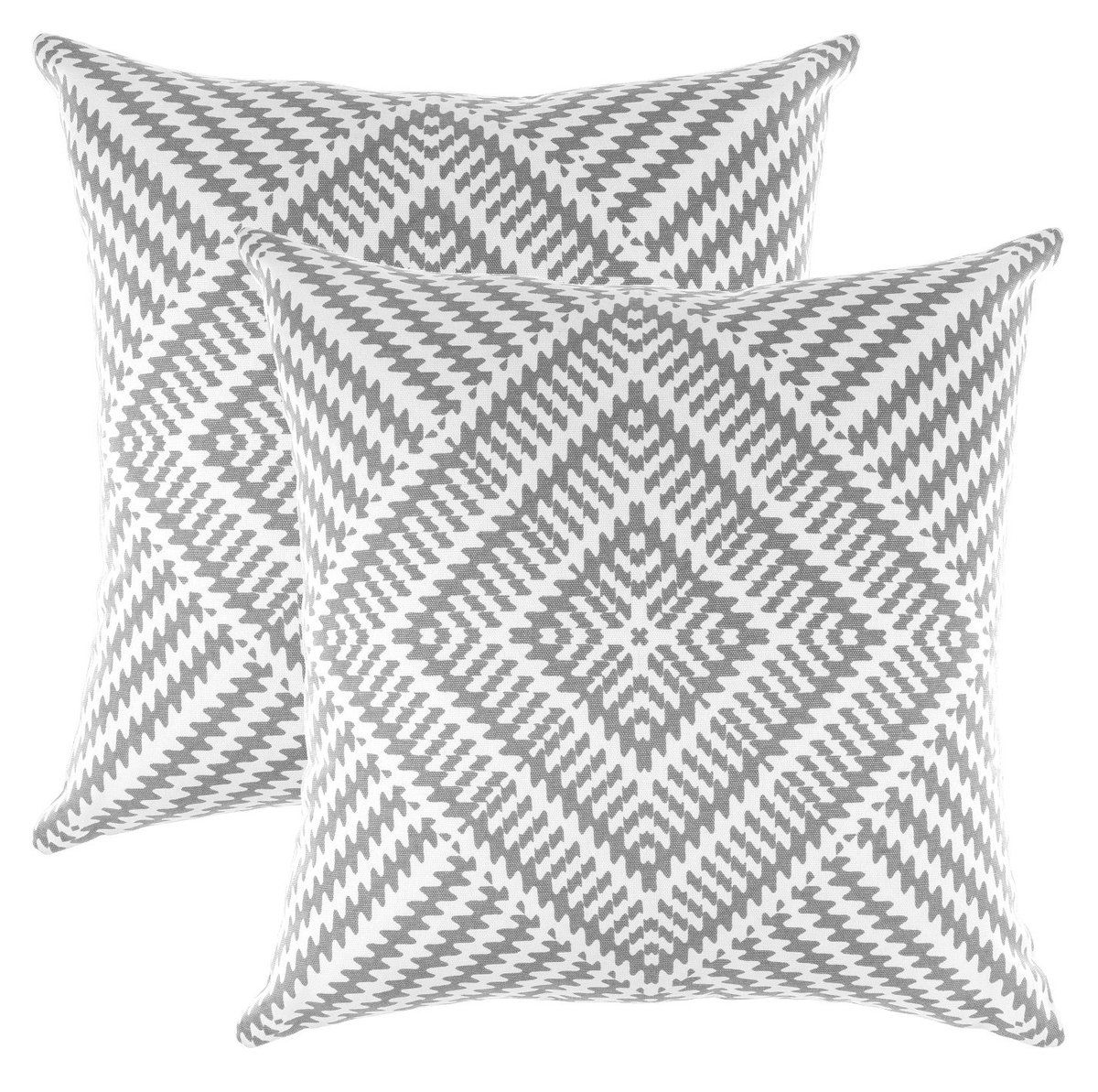 (2 stuks) Caleidoscoop Accent Katoenen Kussenslopen (45 x 45 cm, Grijs)