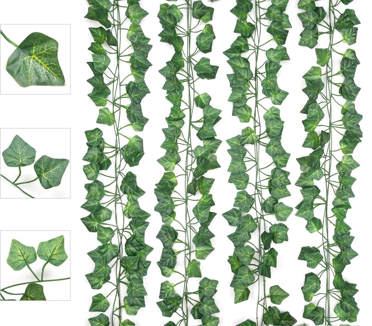 12 stuks kunstmatige klimopplanten, slinger, wijnstok, 200 cm, voor buiten, kunstklimop, kunstplant, decoratie voor bruiloft, viering, feest, keuken, tuin, kantoor