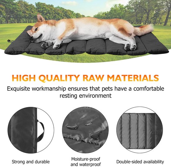 waterdicht: 70 x 120 cm Hondendeken voor onderweg met opbergtas en handgrepen, opvouwbaar wasbaar huisdier outdoor hondendeken, grote reisdeken voor honden en katten — afbeelding 2