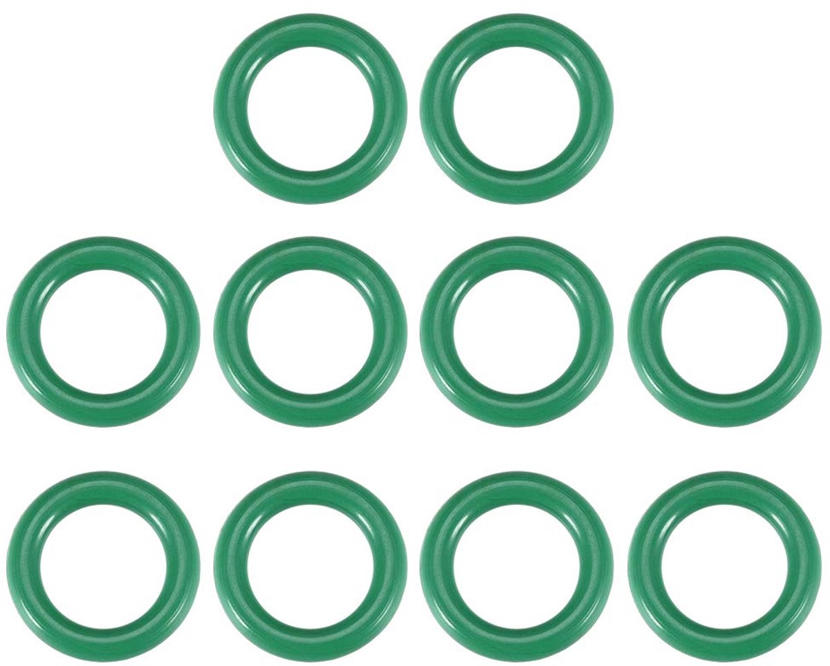 O-ringen van fluorrubber, 12 mm buitendiameter, 8 mm binnendiameter, 2 mm breedte, FKM-afdichting voor machines, groen, 10 stuks