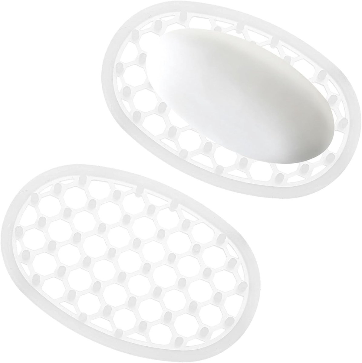 2 Stuks Antislip Siliconen Zeepegel met Afvoer - Transparant Ovaal Zeepbakje voor Badkamer en Keuken, Ideaal voor Organisatie en Hygiëne
