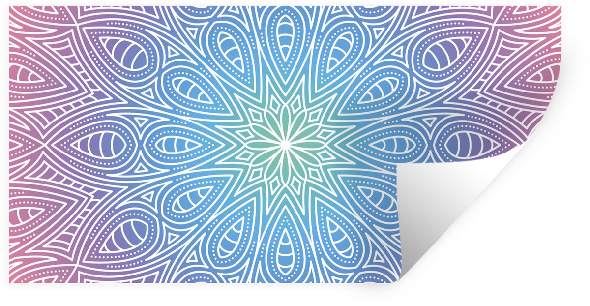Muurstickers - Sticker Folie - Mandala met detail - 80x40 cm - Plakfolie - Muurstickers Ki