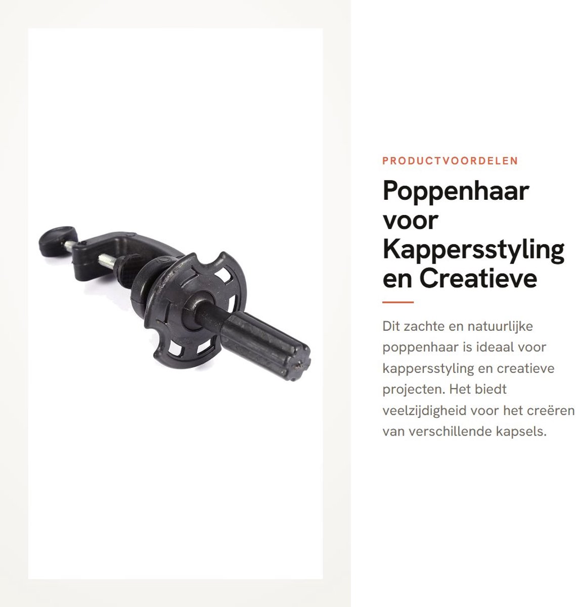 Dailygoods- Haar voor Poppenhoofd - Zacht - Natuurlijk - Praktisch - Kappersstyling - Clip - Poppenhaar