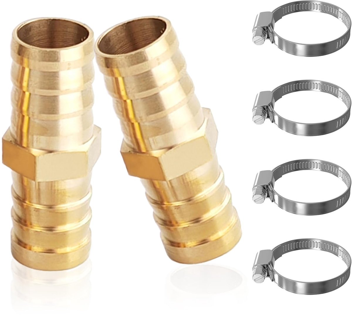 2 Stuks Messing Slangpilaar 19 mm (3/4") - Doorvoertule, Connectoradapter Met Mannelijke Schroefdraad Fittingen