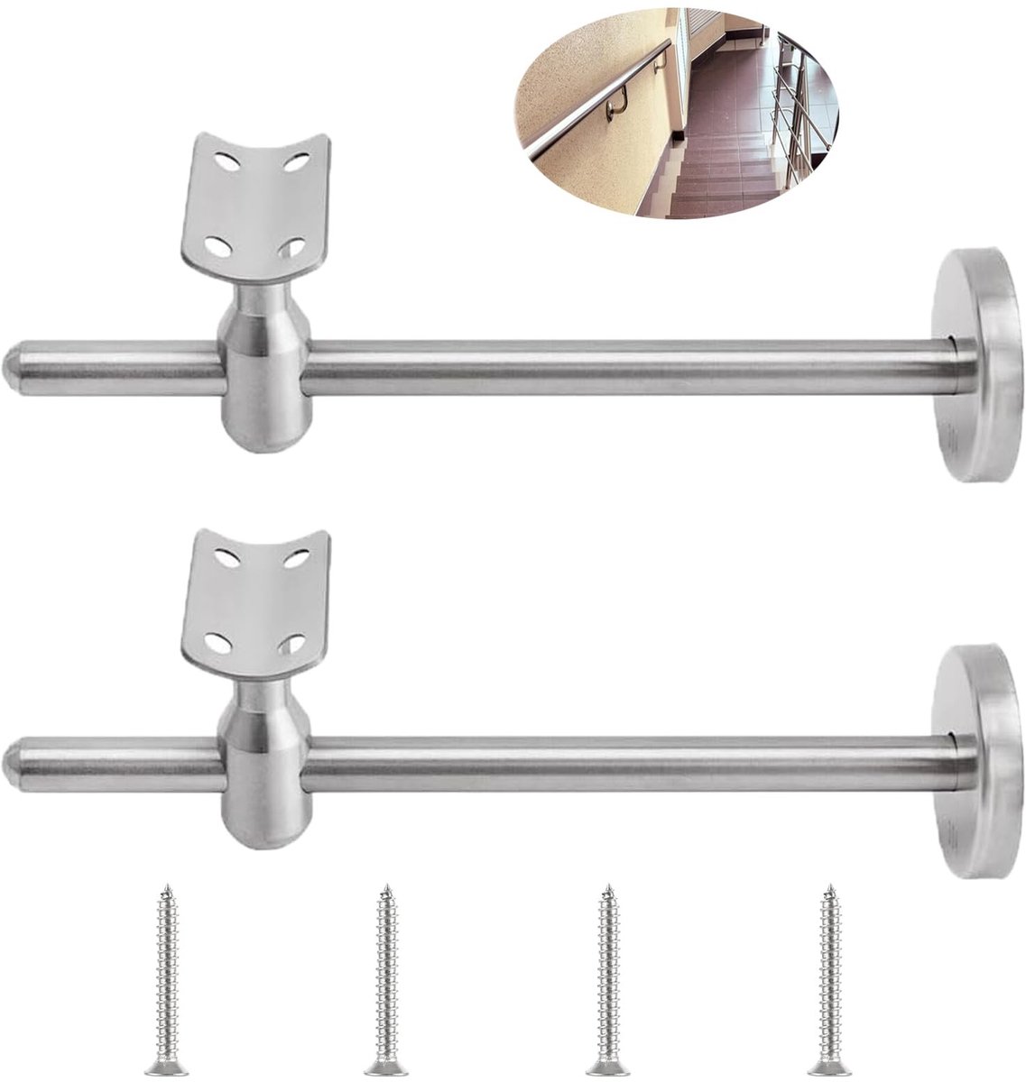 Dailygoods- Handlaufhouder Verstelbaar 150 mm - Roestvrij Stalen Bevestiging - Wandmontage Accessoires - Trapleuning Drager - Sterk en Duurzaam - Leuningshouder