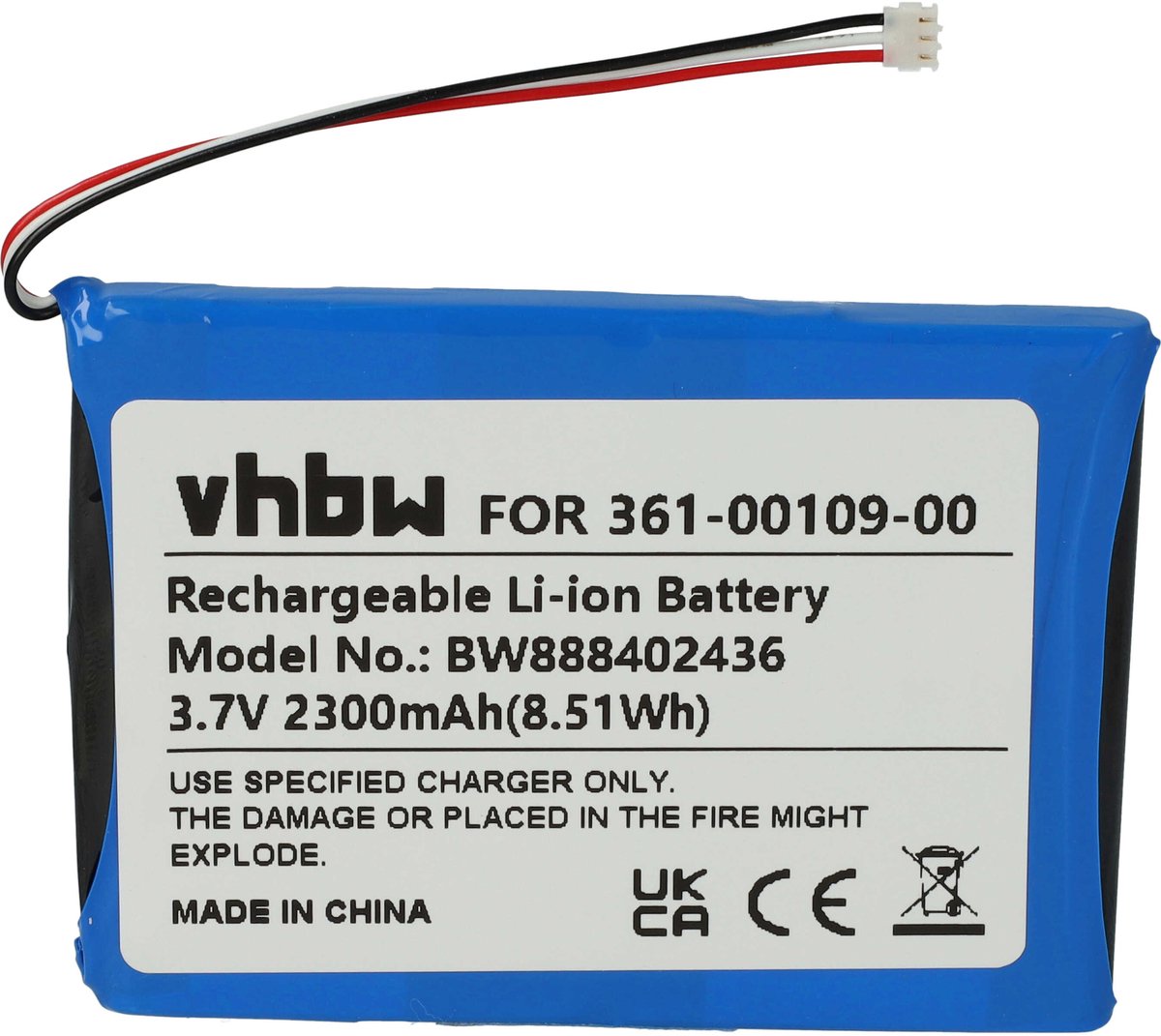 vhbw Vervangende batterij voor Garmin 361-00109-05, 361-00109-00 voor GPS-navigatie (2300 mAh, 3,7 V, Li-ion)