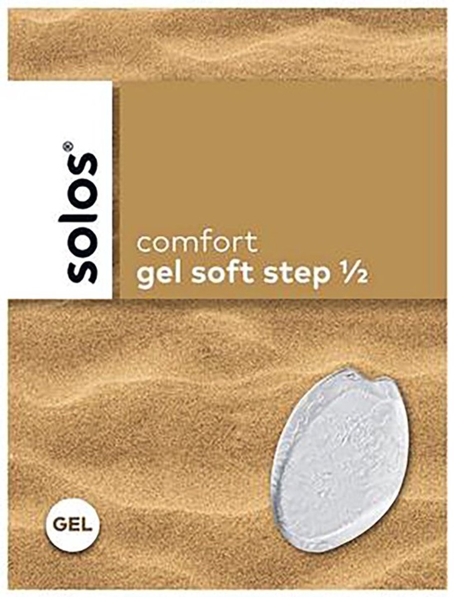 Solos Comfort Gel Soft Step halve voorvoet gel inleg zooltjes speciaal voor bescherming van de bal van de voet in hoge hakken schoenen.
