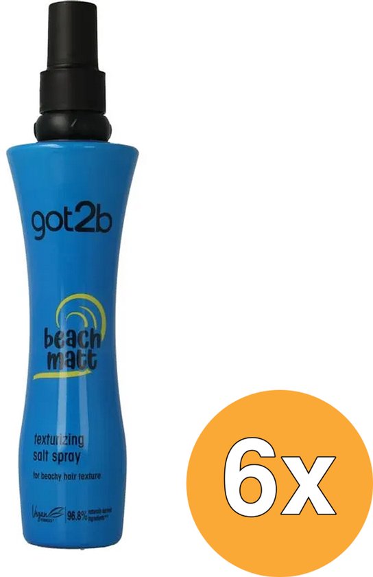 Got2b Beach Matt Texturizing Salt Spray - Haarstyling – Sea Salt Spray – Texture Spray – Beach Waves – Voordeelverpakking - 6 x 200 ml